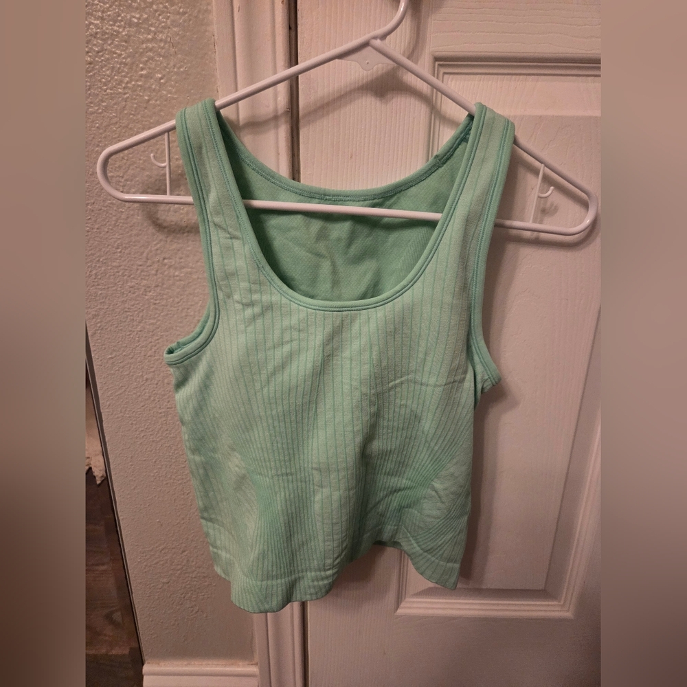 Lululemon Ebb to Street Cropped Tank TopRib Map Wild Mint / Ice Green